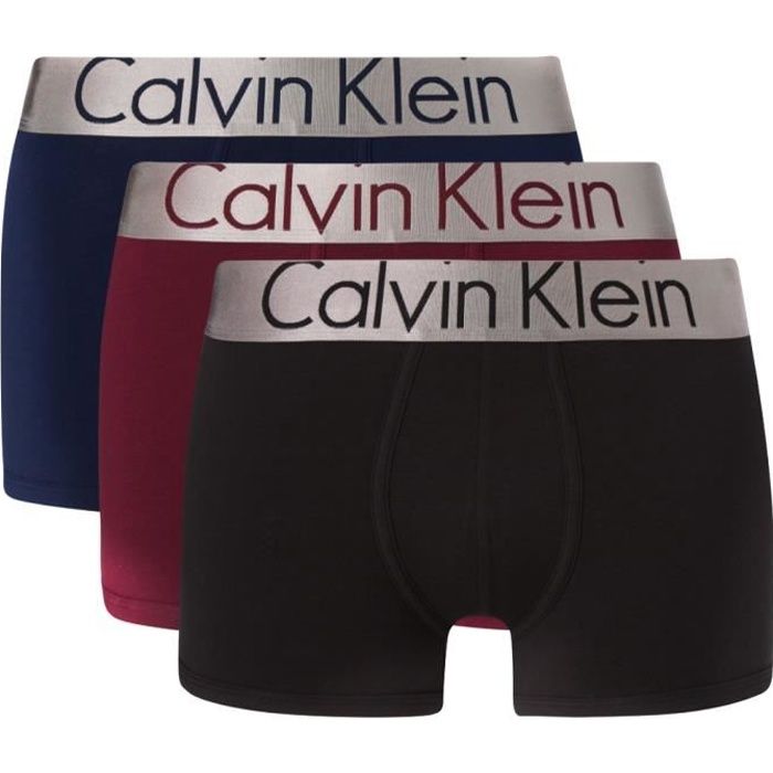 Calvin Klein Pack x3 trunk front logo,Boxer homme