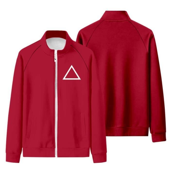 Sweat-shirt Squid Game Sweat zippé en coton imprimé homme