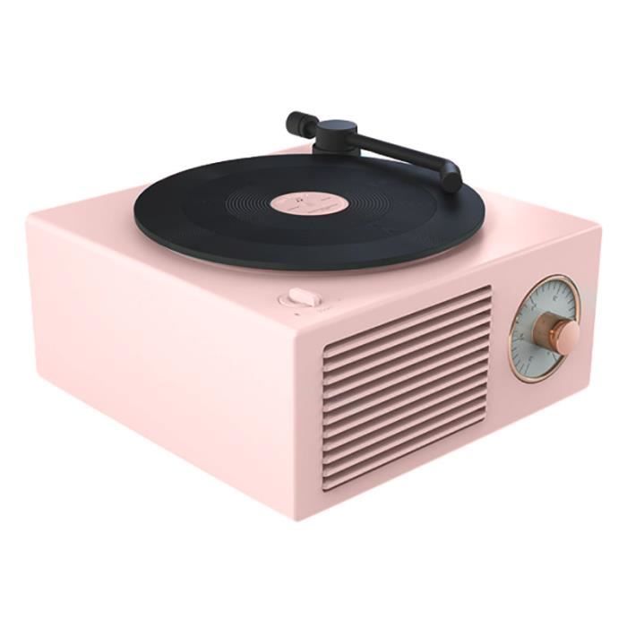 Haut-Parleur Tourne-Disque Vinyle Sans Fil Portable Mini Steel RéTro Haut-Parleur Atomique Radio Cassette Enregistreur