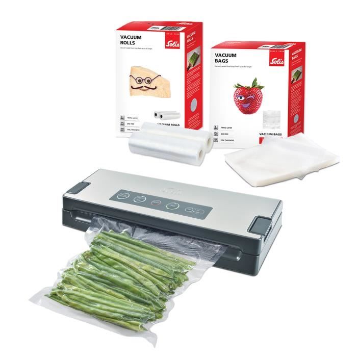 Machine Sous Vide Alimentaire - Vac Premium 574 + 2 Rouleaux Sous Vide Alimentaire + 50 Sac Sous Vide Alimentaire Solis