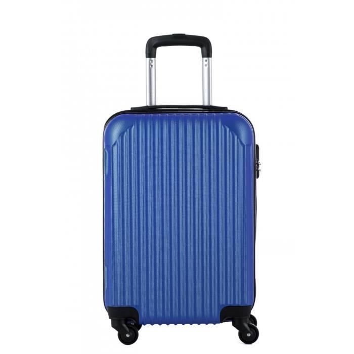 Valise cabine 50cm, 4 roues doubles. - matière ABS FROZEN - couleur Bleu - gamme BAGAGE RIGIDE