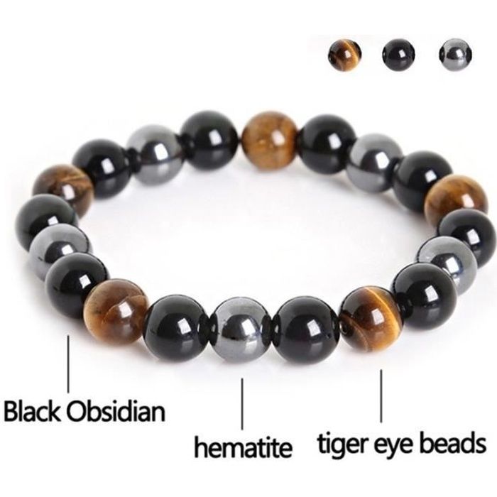 YOLISTAR 2pcs Bracelet Triple Protection Oeil de tigre