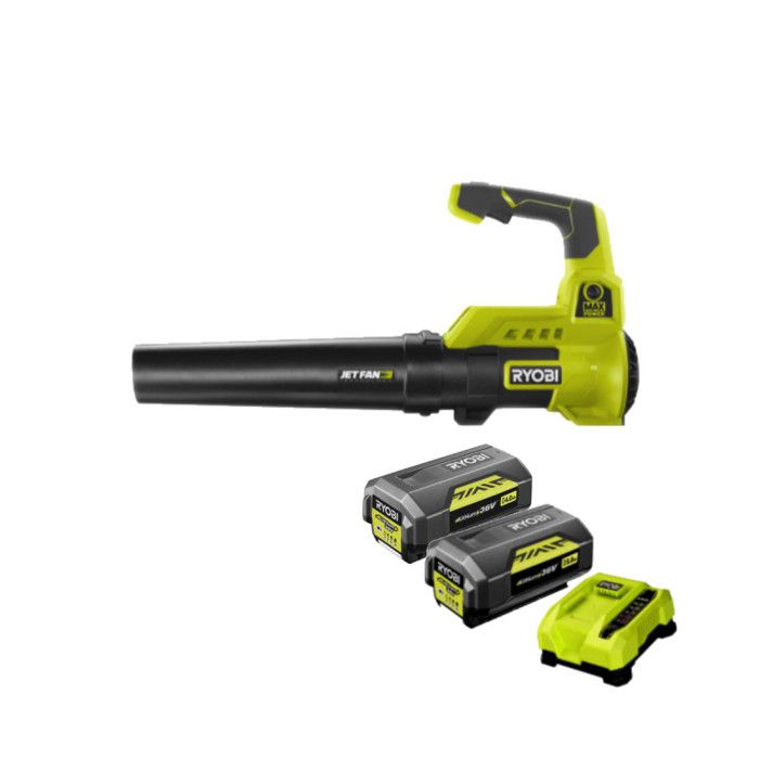 Pack RYOBI Souffleur 36V Max Power RY36BLA 140 2 Batteries 4.0Ah 1 Chargeur rapide - vue 1