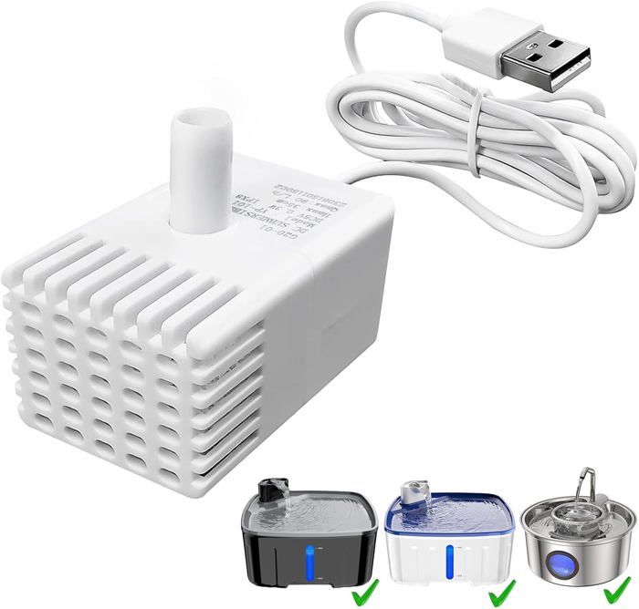 Meilleurs prix pour Pompe pour Fontaine a Eau Chat,Pompe à Eau Électrique avec Port USB,Ultra Faible Bruit Faible Consommation D'énergie,Pompe Fontaine