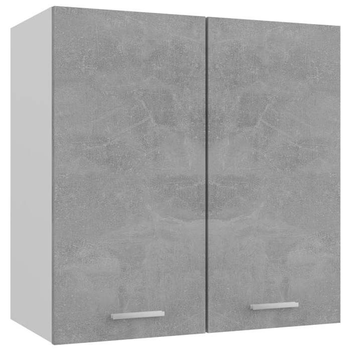 Armoire Murale De Cuisine VidaXL - Gris Béton, En Bois D'ingénierie, Avec Portes, Rangement Pratique