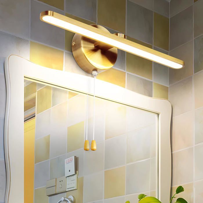 Applique Murale En Laiton Et Verre Blanc – Luminaire LED Pour Salon, Salle De Bain Ou Intérieur