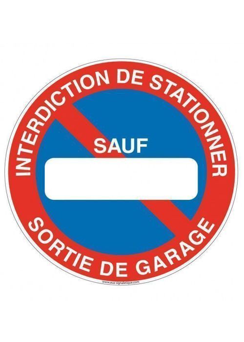 Goodvia Panneau Stationnement Interdit Aluminium Réfléchissant Rond