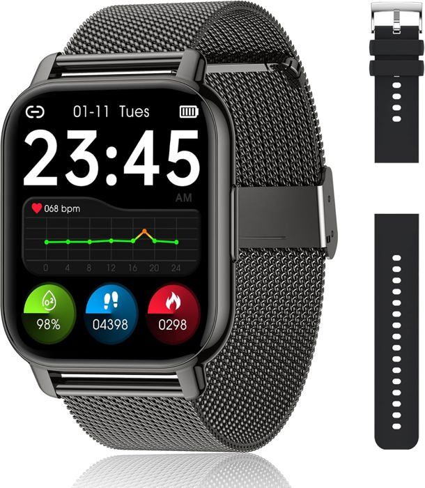 Montre Connectée Homme Femme Avec Appel Bluetooth 1 85 Sport Smartwatch Moniteur De Fréquence Cardiaque/Tension Artérielle/Sp