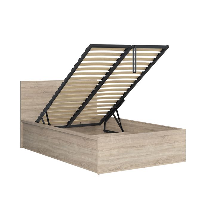Lit coffre Petits-meubles - Edwin - 129 x 204 x 95cm - Bois clair Lit coffre Petits-meubles - Edwin - 129 x 204 x 95cm - Bois clair