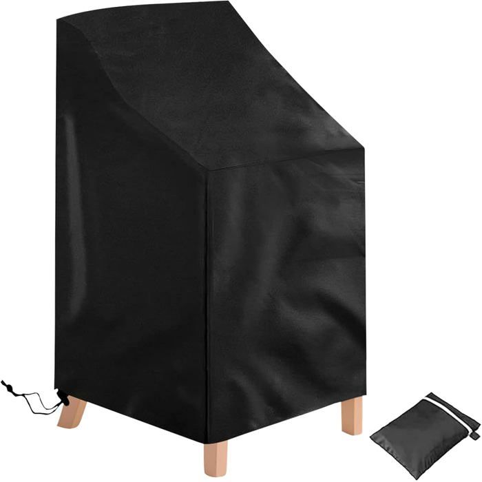 Housse De Protection Chaise Jardin Empilable 210D Oxford – Imperméable 65x65x120/70 Cm