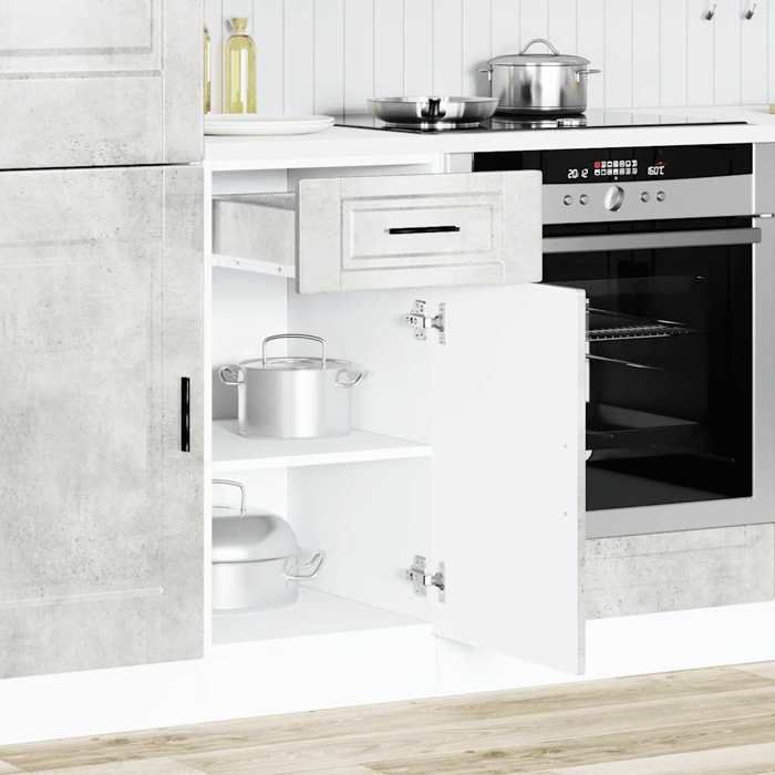 SWEETY - Armoire de cuisine - avec rangements - Porto - Meuble bas cuisine - gris béton - bois dingénierie LL740