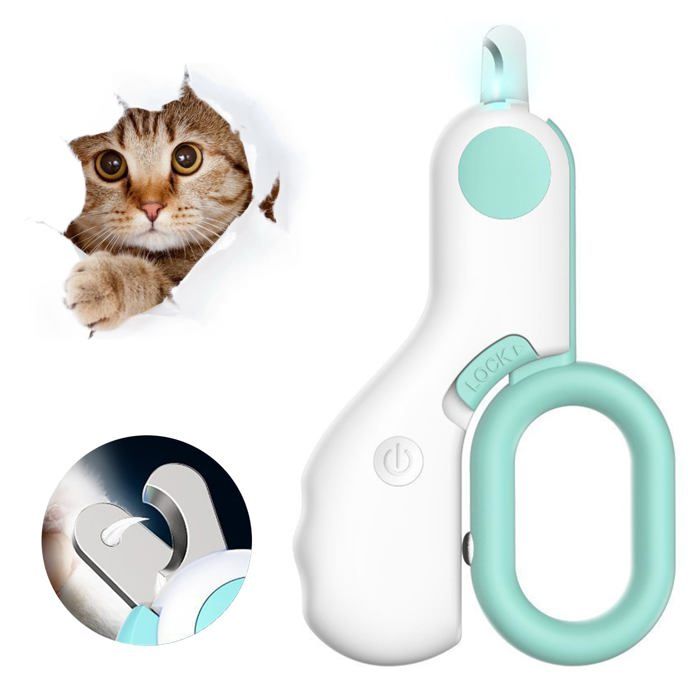 Coupe Griffes Chat avec Lumière LEDCoupe-Ongles pour ChatTondeuses à Griffes Portable pour Chat