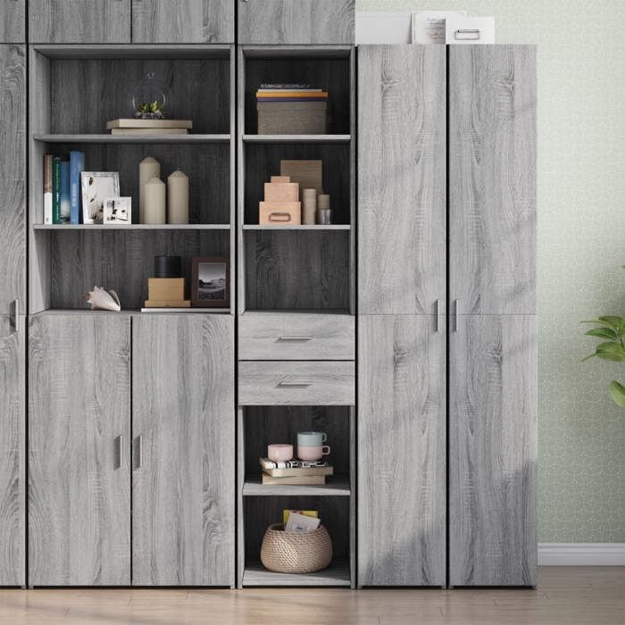 FAF-NEUF* Buffet haut - Sonoma gris - Vaisselier/Cabinet salon 40x425x185 cm bois dingénierie JUIN74635050