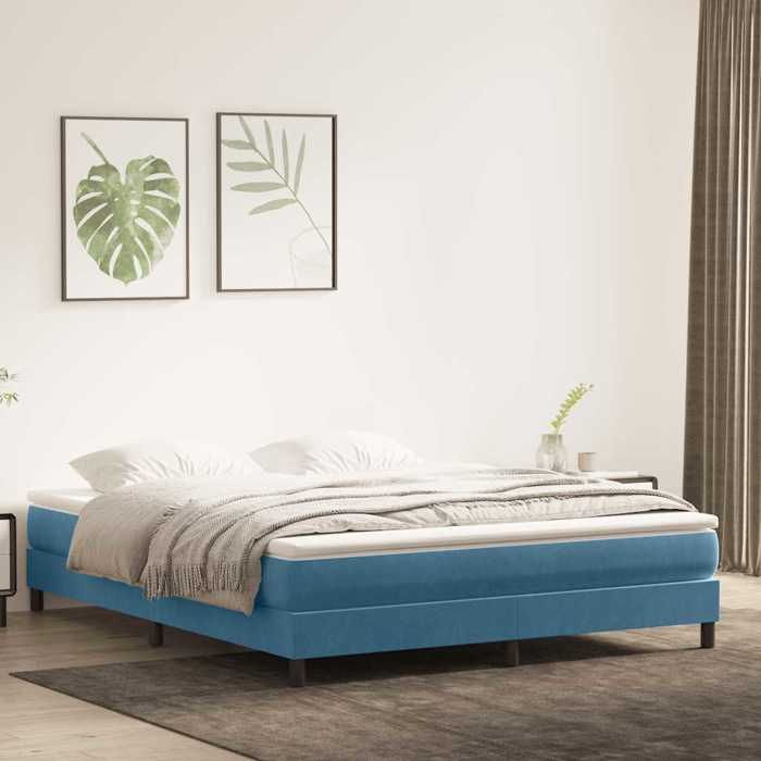 Sommier à lattes - UU - 180x220 cm - Bleu foncé - Velours - Respirant - Soutien optimal - Pieds robustes