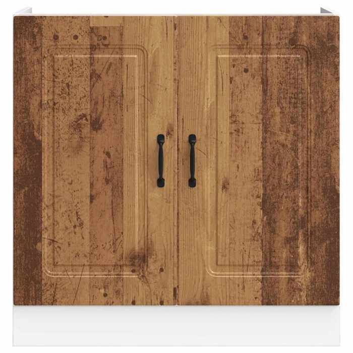 SALE dhiver Armoire sous évier - mango - Meuble cuisine - Kalmar noir 80x46x815 cm bois ingénierie EU1173
