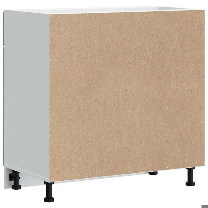 Moderne Placard de cuisine Lucca SWEETY Meuble bas de cuisine blanc brillant bois ingénierie 80x46x81.5 cm BB954