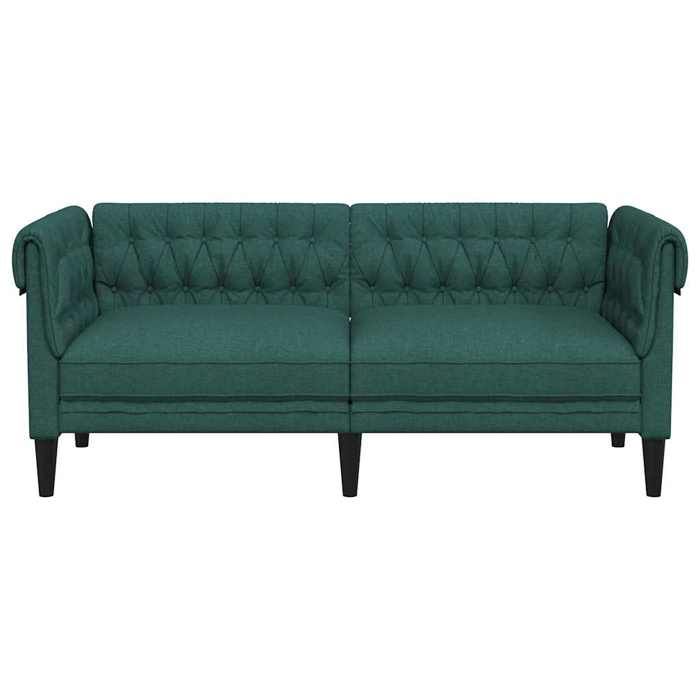 Canapé Chesterfield 2 places - SOLOMOON - Vert foncé - 1825x745x745 cm - Tissu polyester - Rembourrage mousse