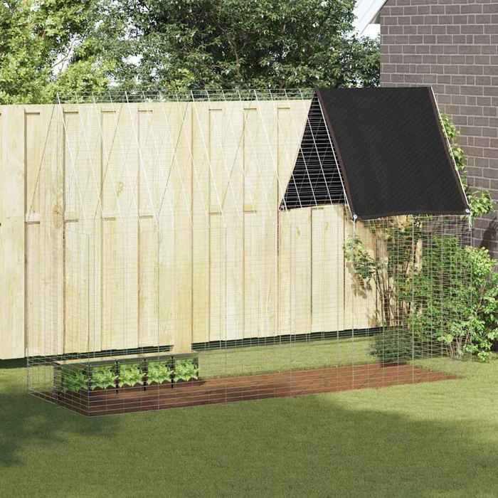 Argent Cage pour lapins - enclos dextérieur - Argenté 300x100x210 cm Acier galvanisé A2083