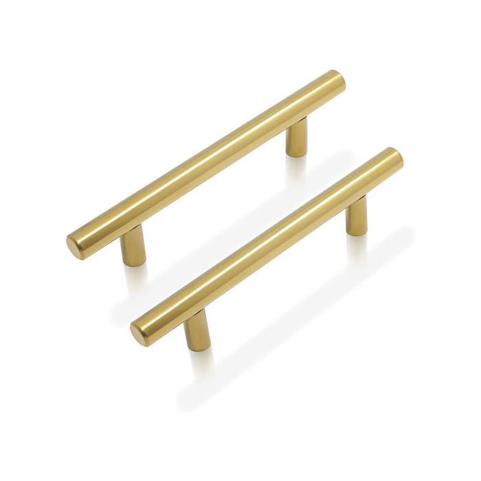 Poignées de meuble - PROBRICO - 150 mm (entraxe 96 mm) - Dorées - Inox - Lot de 5