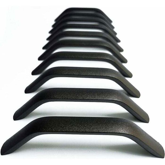 Poignée de meuble - PZCC - Entraxe 128 mm - Noir mat - Inox - Lot de 10