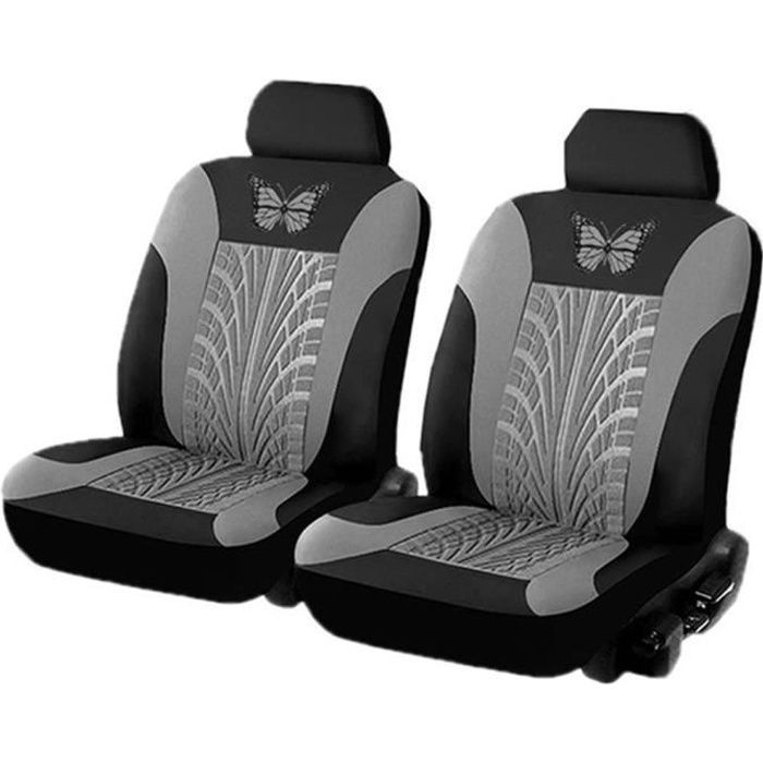 Housse Siege Voiture Ensemble de Housses de Siège Auto Couvre Sieges pour Avant et Arrière Lot de 4 Gris