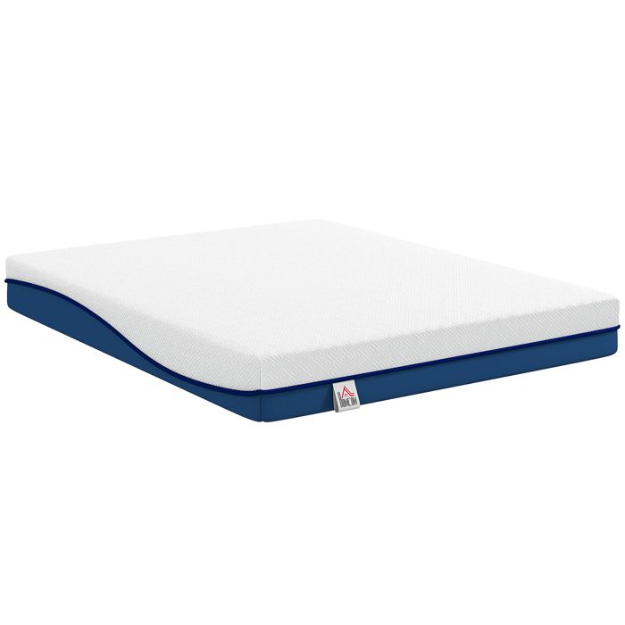 Matelas - HOMCOM - 160x200cm - housse amovible lavable - mousse à mémoire de forme au thé vert - 2 personnes - blanc Matelas - HOMCOM - 160x200cm - housse amovible lavable - mousse à mémoire de forme au thé vert - 2 personnes - blanc