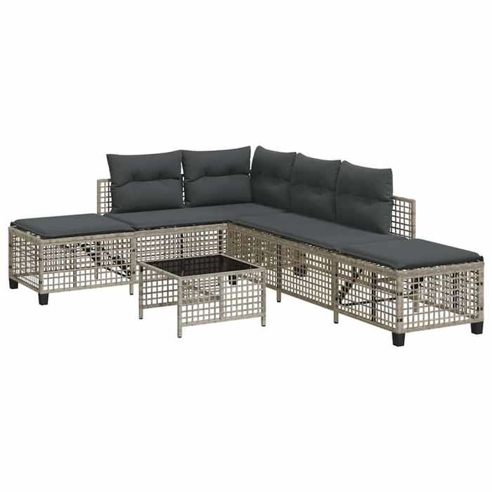 Salon de jardin dangle avec coussins 3 pièces design Joli résistante à lhumidité gris clair rotin - {167 x 55 x 60 cm} uvc10i