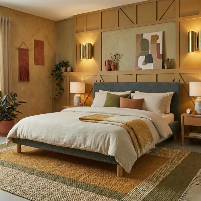 Lit 90x190 cm - SAMPUR - Prince - Tissu bouclette gris - Sommier à lattes inclus - Tête de lit incluse Lit 90x190 cm - SAMPUR - Prince - Tissu bouclette gris - Sommier à lattes inclus - Tête de lit incluse
