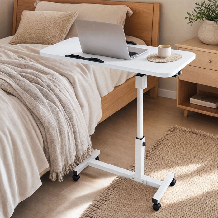 Table dordinateur portable table latérale de chariot angle réglable 180 ° design inclinable bureau debout mobile