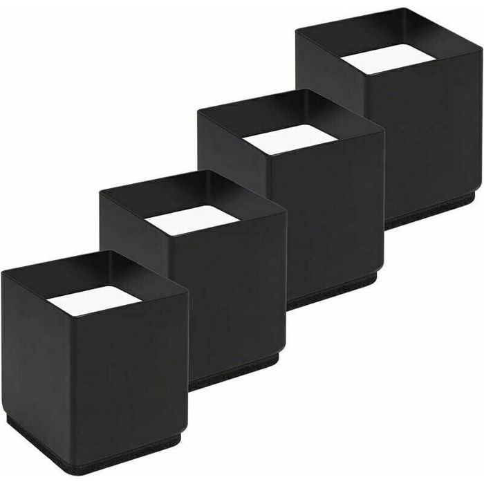 Lot 4 Rehausseurs Pieds Lit Acier Carbone 5cm - Bureaux Canapés 1100kg/Unité