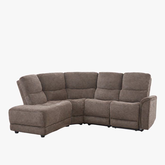 DAVY Canapé relax en tissu marron 241 cm DAVY Canapé relax en tissu marron 241 cm
