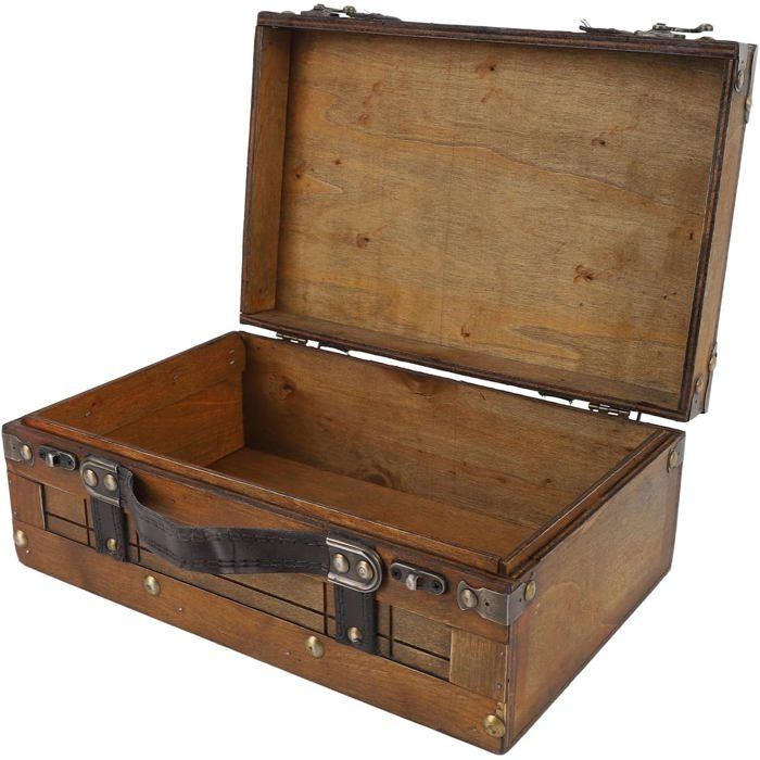 Valise en Bois Vintage Coffre de Rangement Décoratif Idéale pour Le Rangement à Domicile et Les Accessoires de Photographie