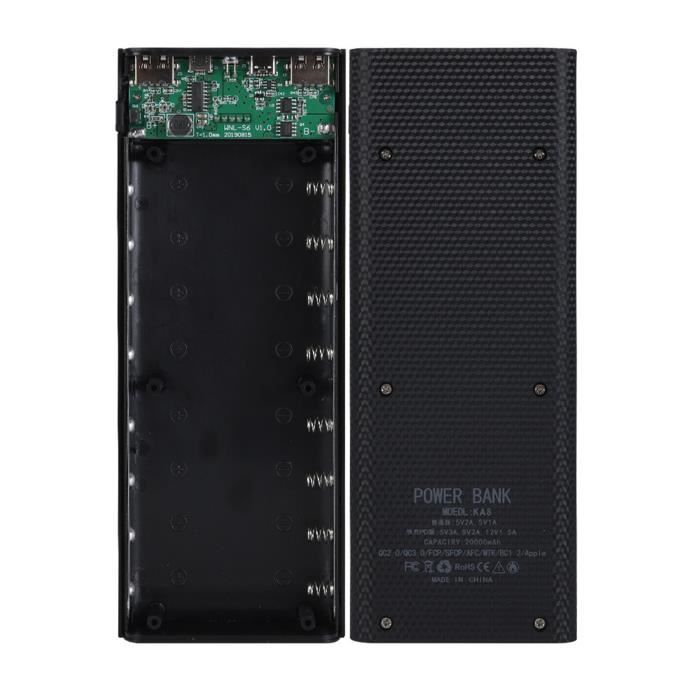 Noir 3.7V 1x18650-Boîtier Externe Pour Batterie 18650 Usb Type C 5v, Boîtier De Stockage De Noir 3.7V 1x18650-Boîtier Externe Pour Batterie 18650 Usb Type C 5v, Boîtier De Stockage De