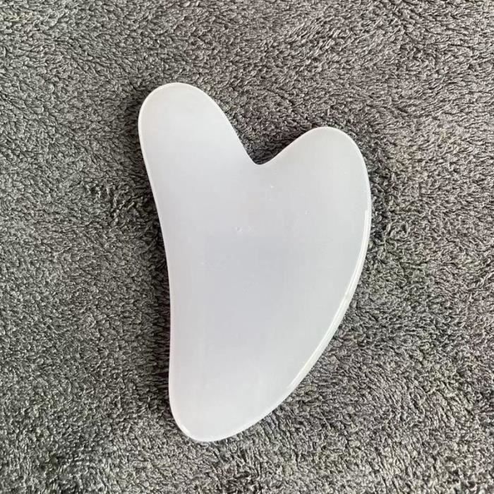 Planche Gua Sha En Pierre De Jade Naturelle - Rose - Neuf Pour Massage Visage