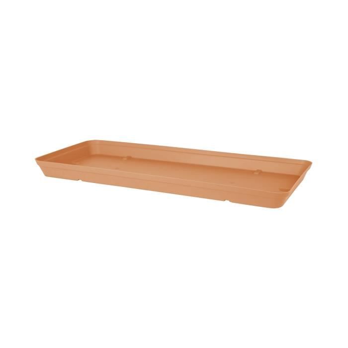 Artevasi Soucoupe Capri Rectangulaire XL 100 Cm Taupe - Pour Jardinière Capri XL - Drainage Parfait