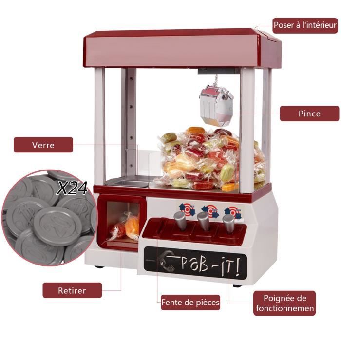 Candy Grabber Electronique Machine Attrape à Bonbons à Jouets Automatique  avec 24 Pièces Plastiques Fête Foraine Anniversaire Rouge - Cdiscount Jeux  - Jouets