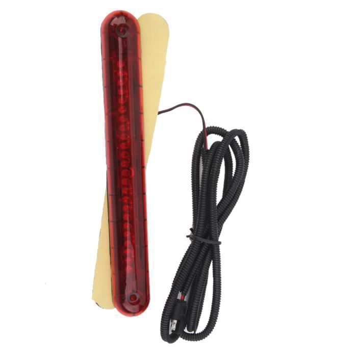 Feu Stop LED Haute Montage - 24 LED Rouge - 12V - Universel Pour Voiture - Lumineux, économique - Avec Adhésif