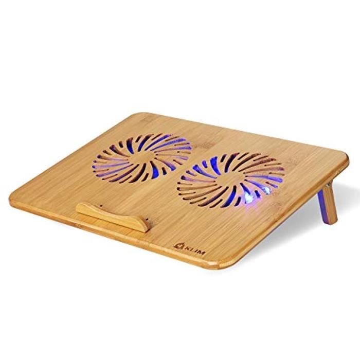 Support Ventilé KLIM Comfort+ Pour PC Portable 10-15.6" - Refroidissement Et Confort - Ventilateur Silencieux