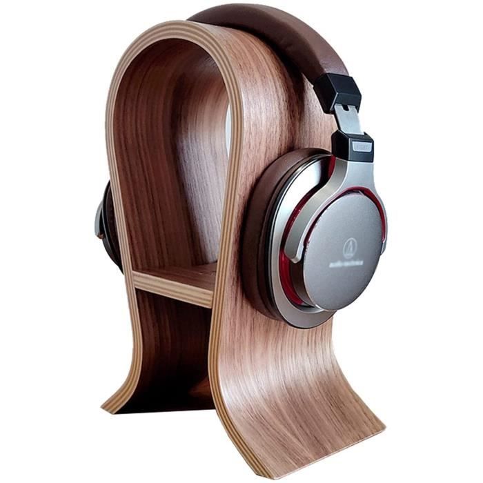 je vous propose un magnifique support de casque audio en bois massif