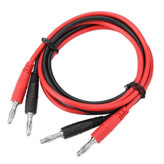 Akozon C/âble de Test P1041 2Pcs 4mm Fiche Banane /à Crocodile Clip C/âble pour Multim/ètres