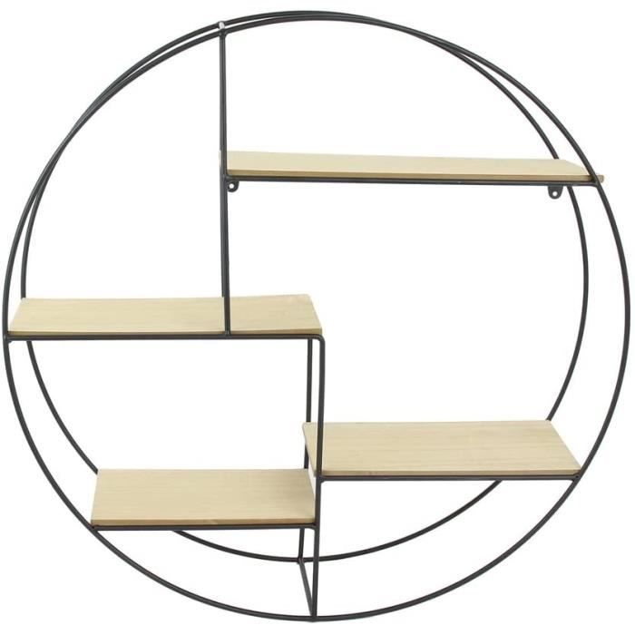 Bois Metal Rond 50X10X50Cm Mobilier Meuble Etagere Rangement Exposition ...