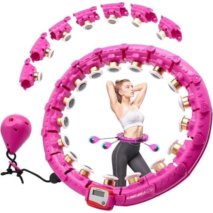 Hula Hoop Fitness, Cerceau De Fitness Lesté Avec Plaque Magnétique De Massage, 24 Cerceau Hula