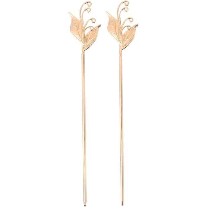 Épingle à Cheveux Vintage 81stgeneration - Bois Marron Avec Fleurs, Style Ancien