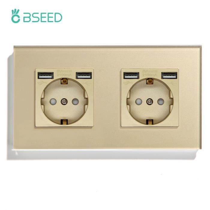 BSEED-Prise électrique murale double USB Type-C,prises de courant