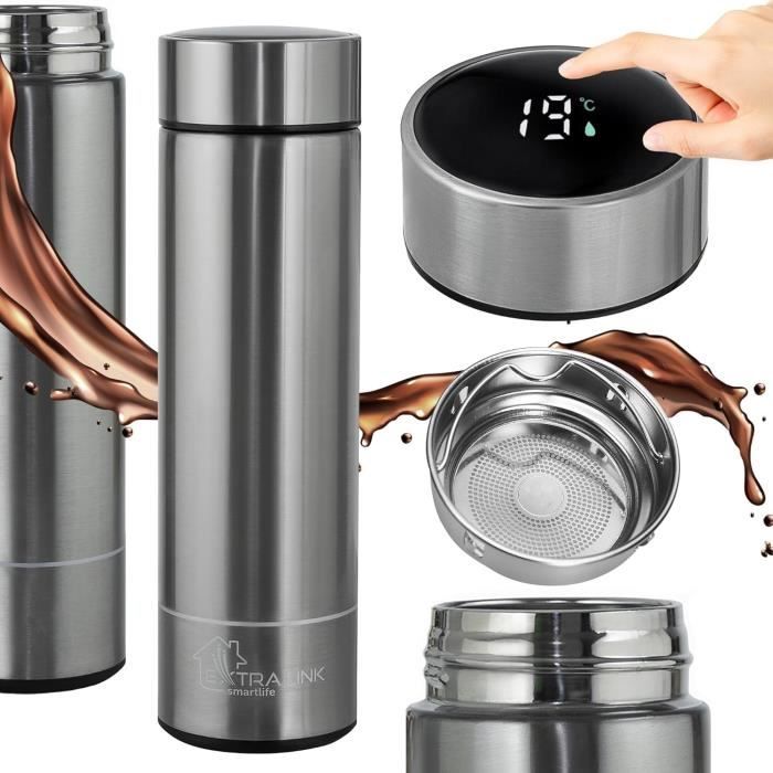 BOTTLE BOTTLE Tasse de voyage isotherme de 500 ml en acier inoxydable avec couvercle à bouton-poussoir, garde au froid et au chaud pendant 8 heures (vert