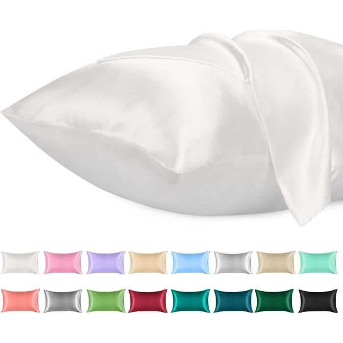 Lot De 2 Taie D'Oreiller Satin 50X101Cm, Similaire À La Taie D'Oreiller ...
