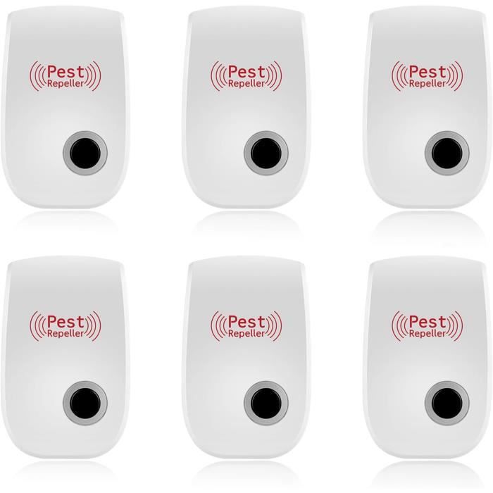 Lot de 6 répulsifs à ultrasonsAppareil Ultrason SourisRépulsif électronique Moustiques Intérieur Répulsif pour.[Q888]