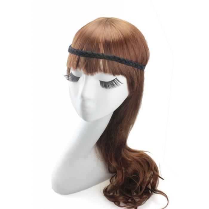 Bande de chapeau tressée en faux crin de cheval avec glands bandeau