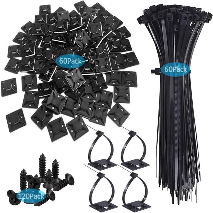30 Pièces Clips Adhésifs Pour Câbles - Organiseur De Fils électriques Pour TV, Maison, Bureau (18x25mm)