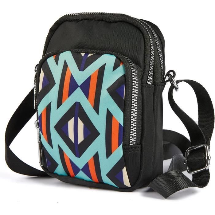 Mini Sacoche pour Femme Fille Ado Petit Sac Bandoulière en Nylon Sac
